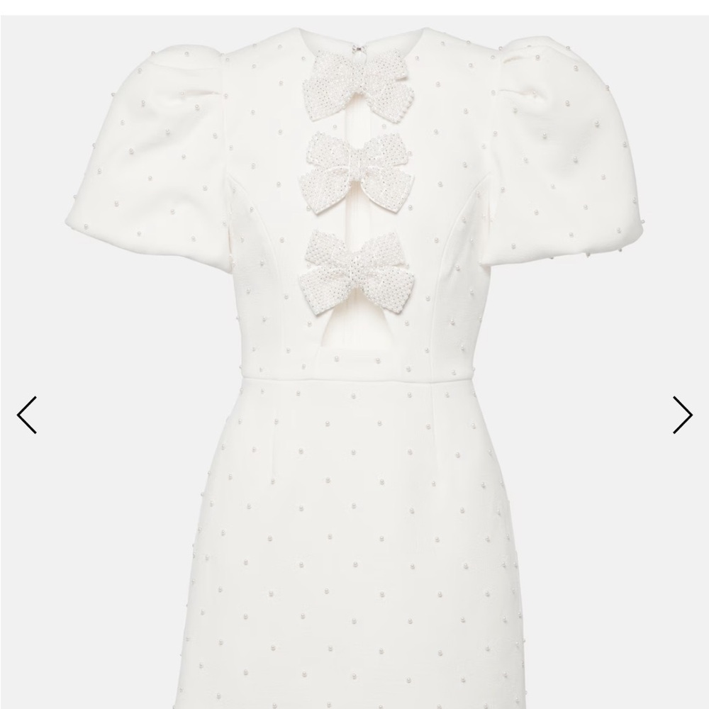Rebecca Vallance Ophelia White Dress with Bow Accents